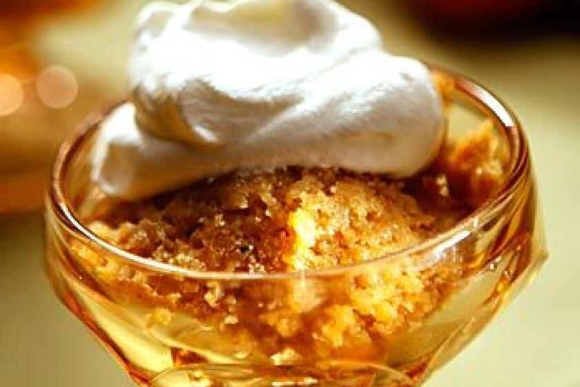 This recipe is best served hot from the oven topped with whipped cream, chopped pecans or -- better yet -- butter pecan ice cream. Recipe: Persimmon pudding