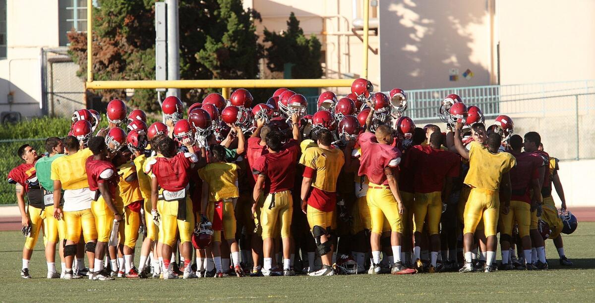 ARCHIVE PHOTO: The Glendale Community College football team is looking to rebound from a loss to San Bernardino Valley College at home against San Diego Mesa Saturday.