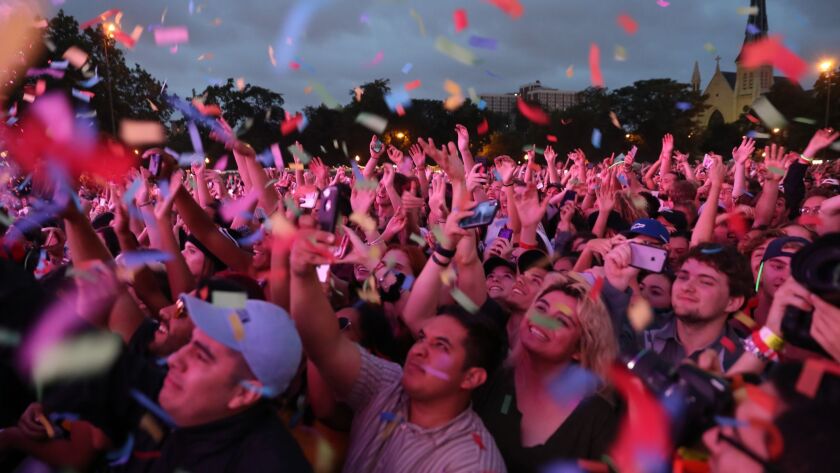 Confetti falls on fans as Tame Impala performs during the Pitchfork Music Festival on July 20. Festivals such as Pitchfork and Lollapalooza are filled with creative folks who know how to take incredibly artistic, thoughtful shots using an iPhone.