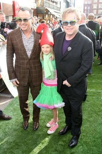Elton John, David Furnish and Esme Bertlesen