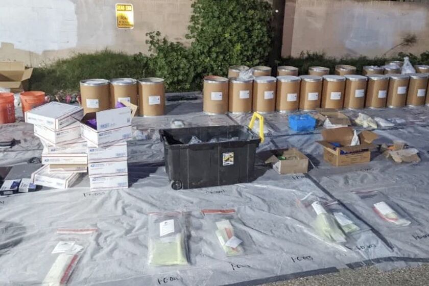 The FBI seized an illegal drug lab in Garden Grove with 2000+ kilos of illicit pill products, including suspected counterfeit Xanax, bath salts & meth in production or set for distribution. (FBI Los Angeles)