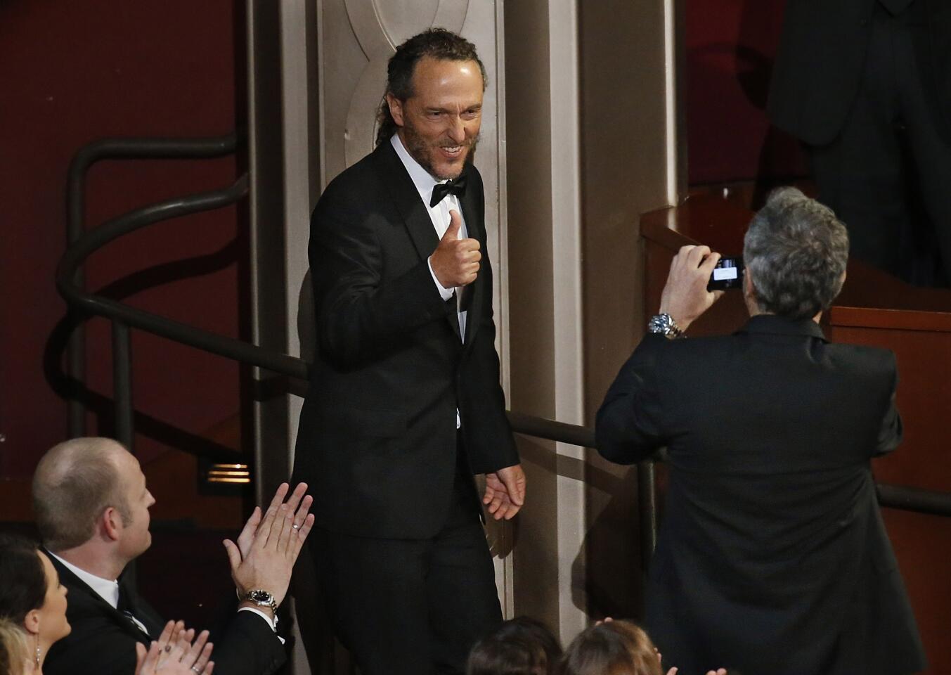 Backstage at the 2014 Academy Awards