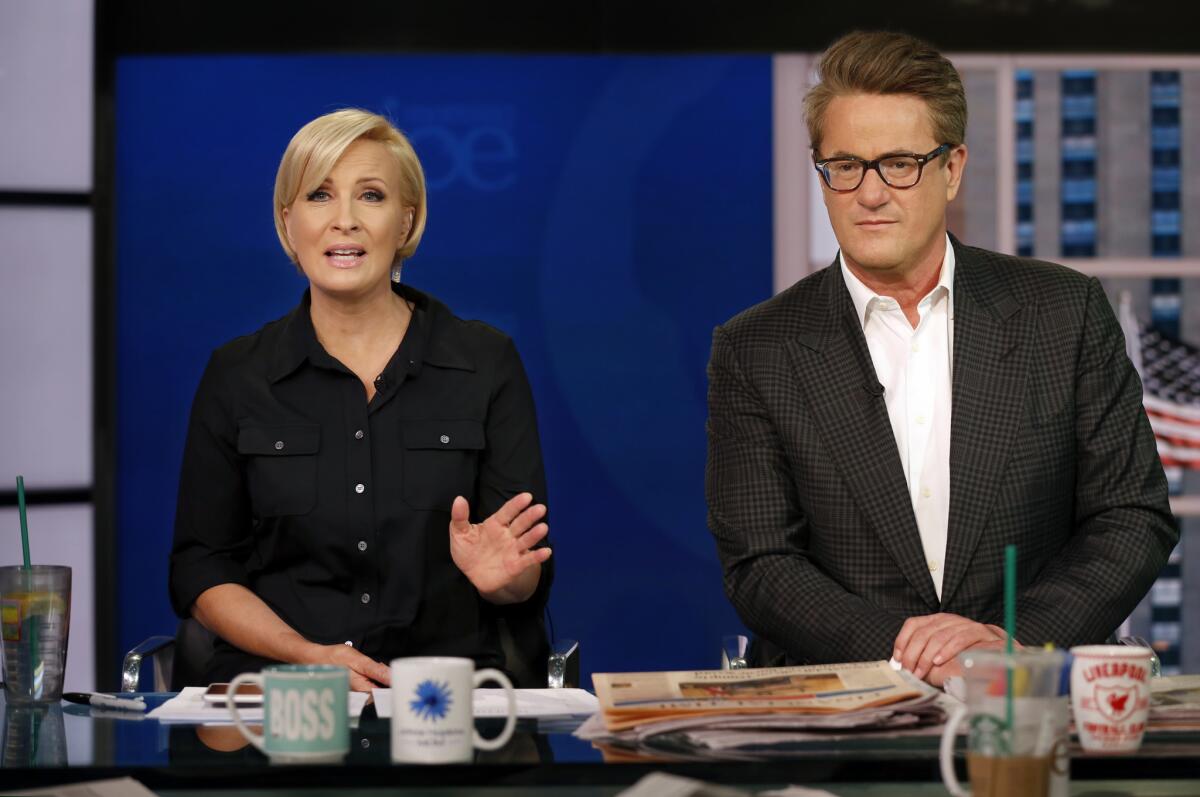 "Morning Joe" co-hosts Mika Brzezinski, left, and Joe Scarborough.