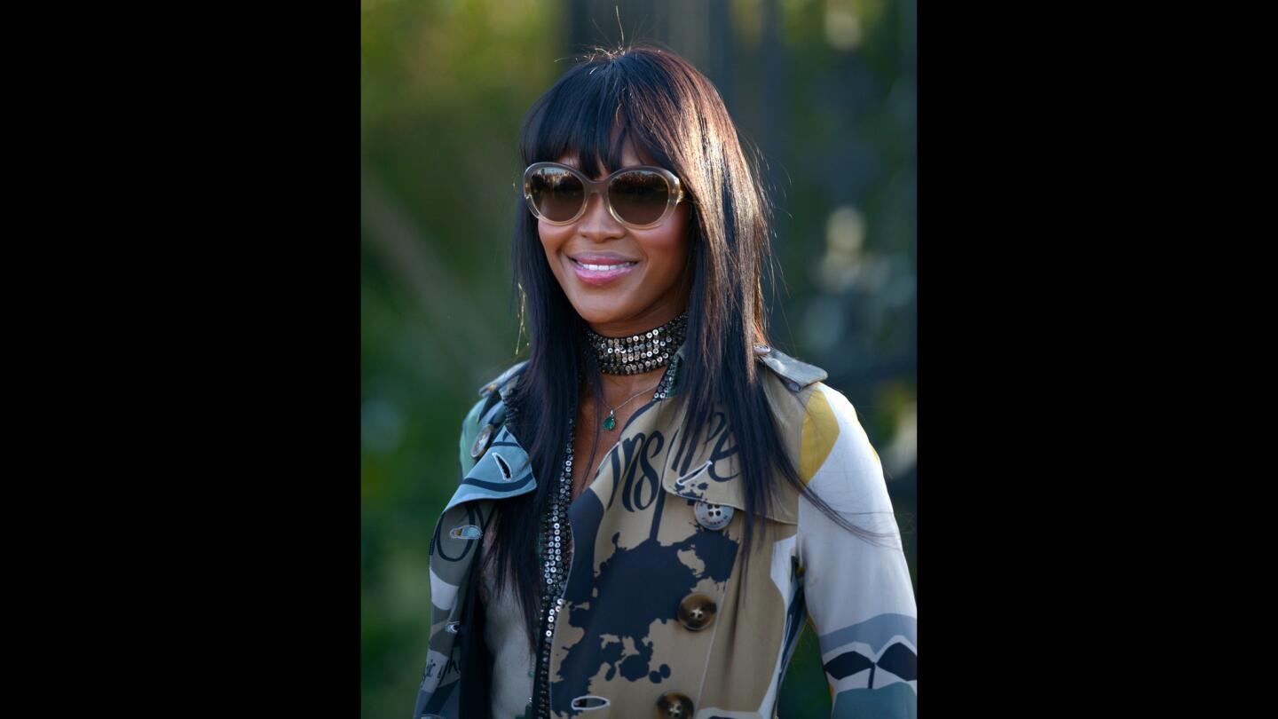 Model Naomi Campbell at the Burberry London in Los Angeles event.