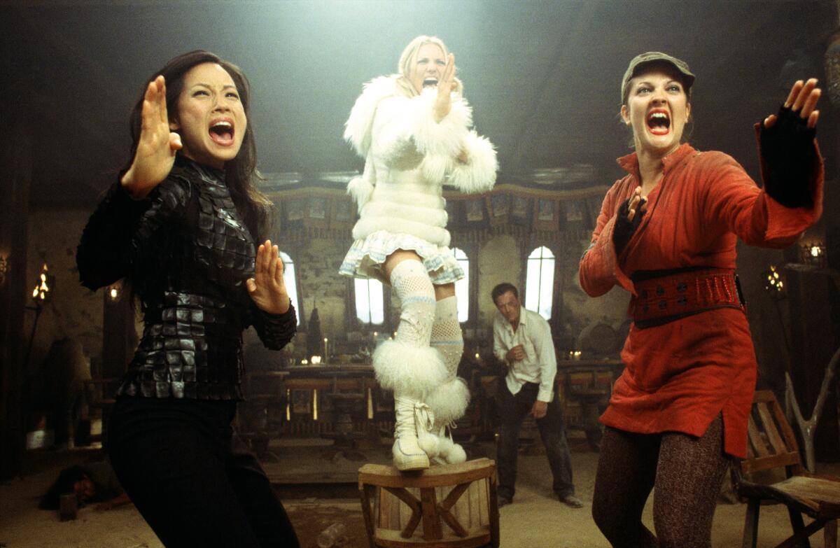 Lucy Liu, Cameron Diaz and Drew Barrymore star in the exciting action sequel movie, Charlie's Angels: Full Throttle