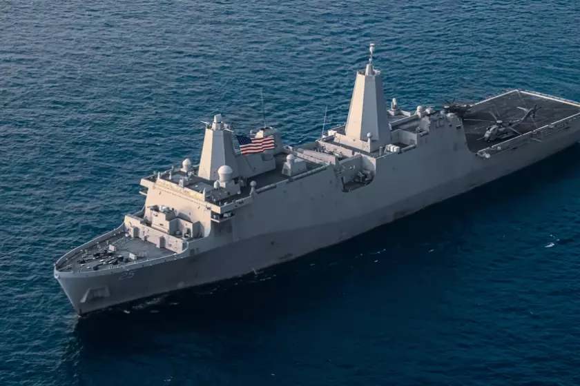 The USS Somerset is training with India's Navy in the Indian Ocean.