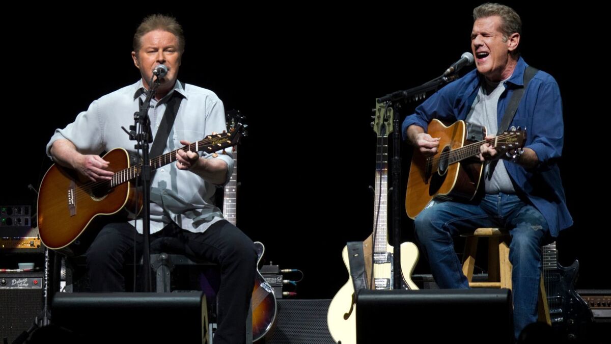 The Eagles -- with Don Henley, left, and Glenn Frey, shown in 2014 -- are among the musicians whose recordings have been chosen for the Library of Congress' National Recording Registry.