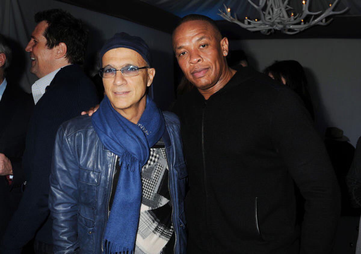 Jimmy Iovine and Dr. Dre are shown in February at Universal Music Group Chairman and CEO Lucian Grainge's annual Grammy Awards viewing party.