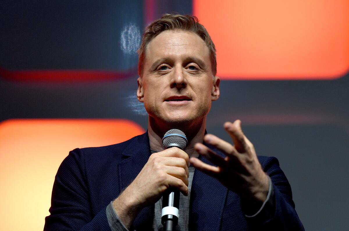 Alan Tudyk was not in a droid suit for his "Rogue One" character K-S20, but a motion-capture suit. (Ben A. Pruchnie / Getty Images)