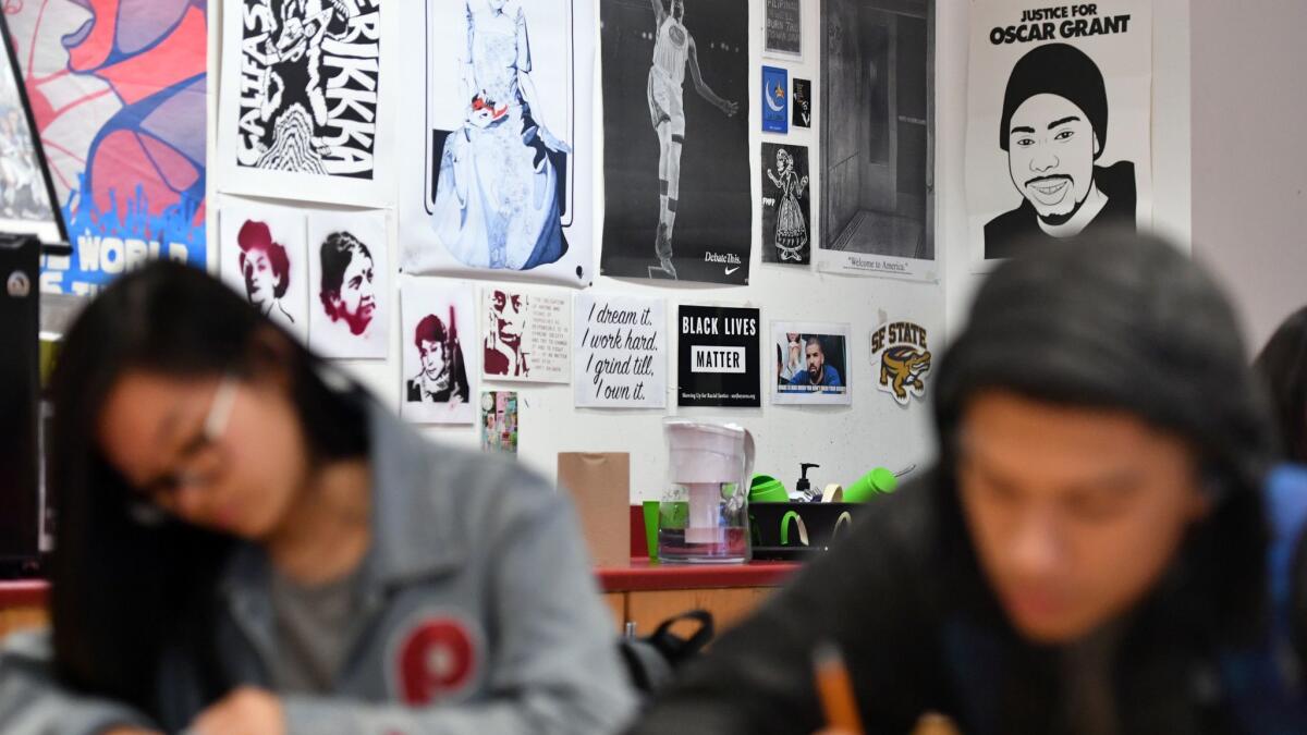 An ethnic studies class at San Francisco's John O'Connell High School in January 2018