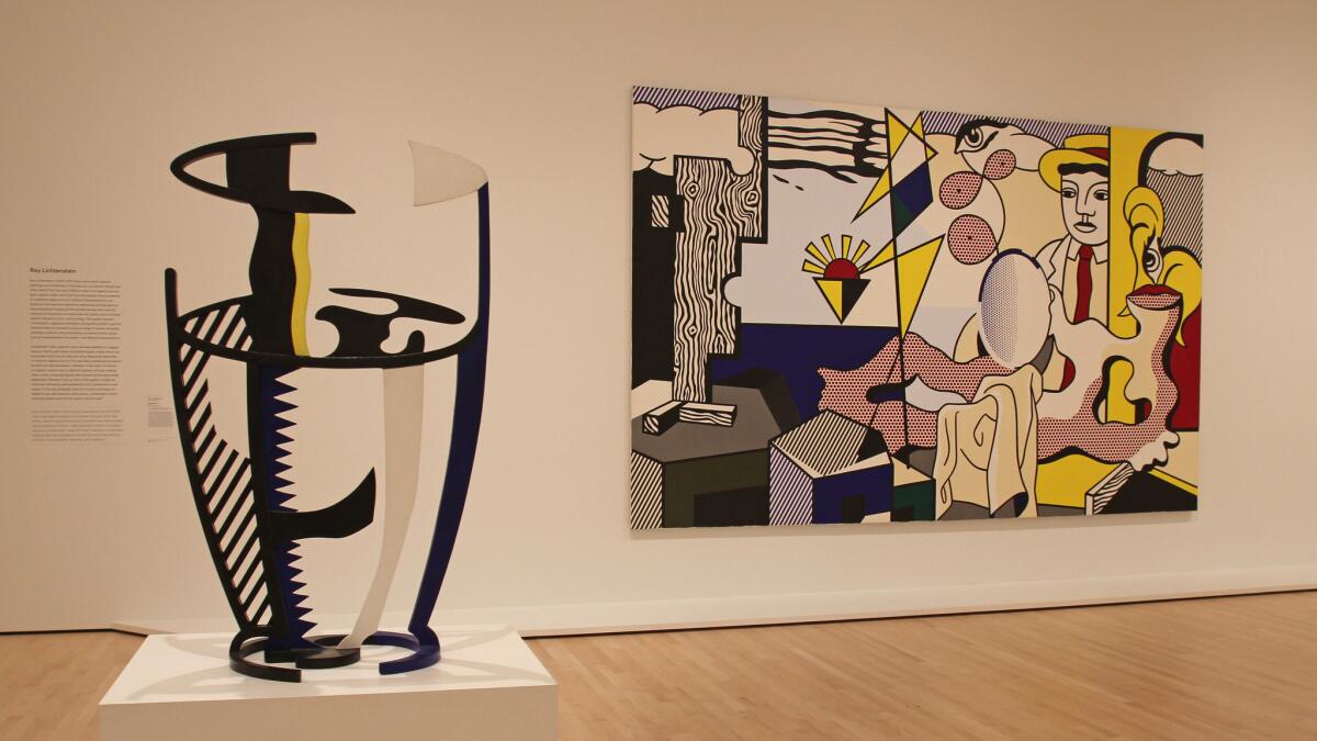 The fifth-floor Fisher Collection galleries open with a room full of work by Roy Lichtenstein before proceeding through the predictable path of established East Coast biggies, including Andy Warhol, Chuck Close and Sol LeWitt. In this story of art, West Coast artists barely register.