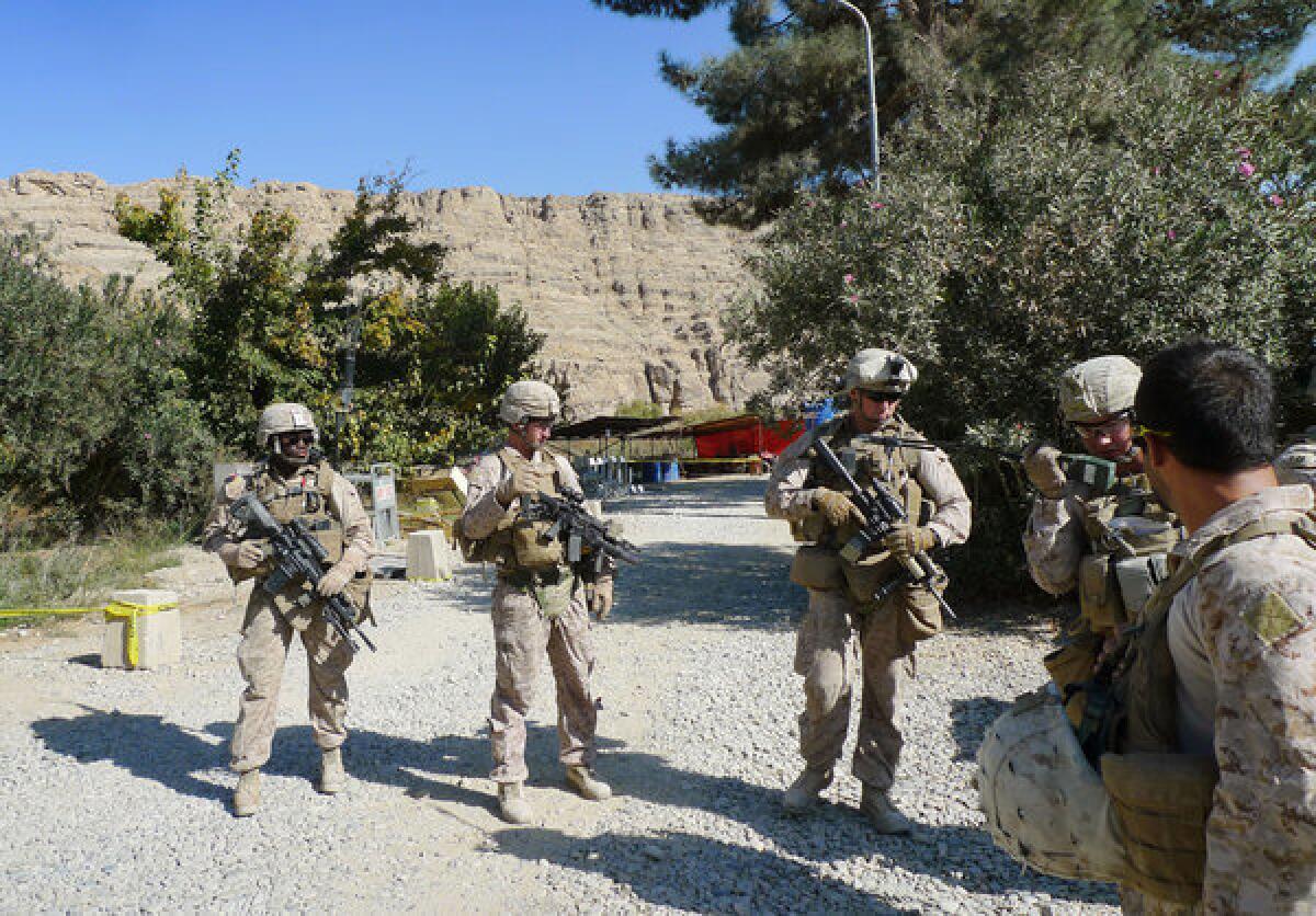 Marines patrol near the Kajaki dam in Helmand province, south of Kabul.