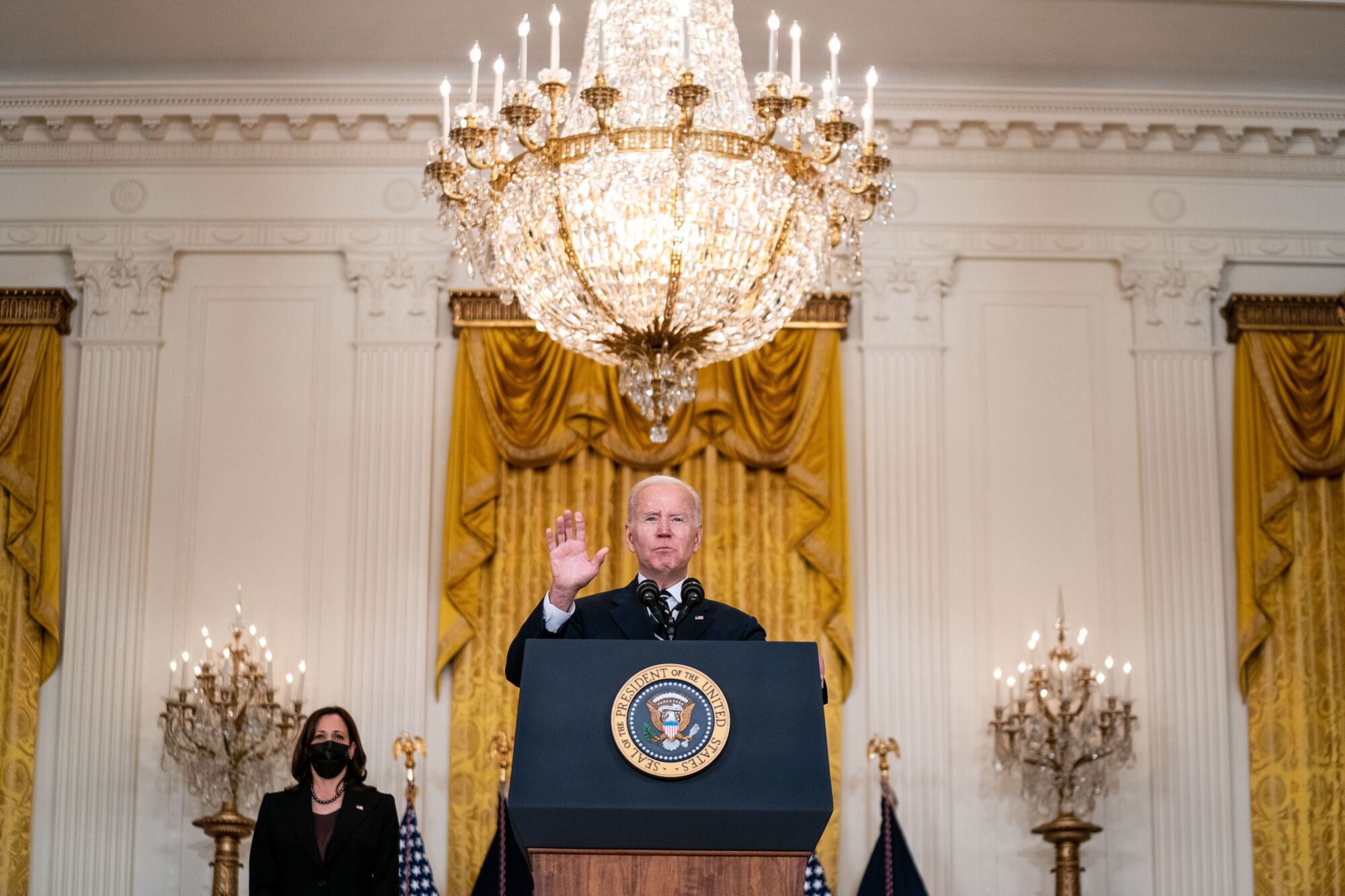 President Biden delivers remarks on his "Build Back Better" at the White House.