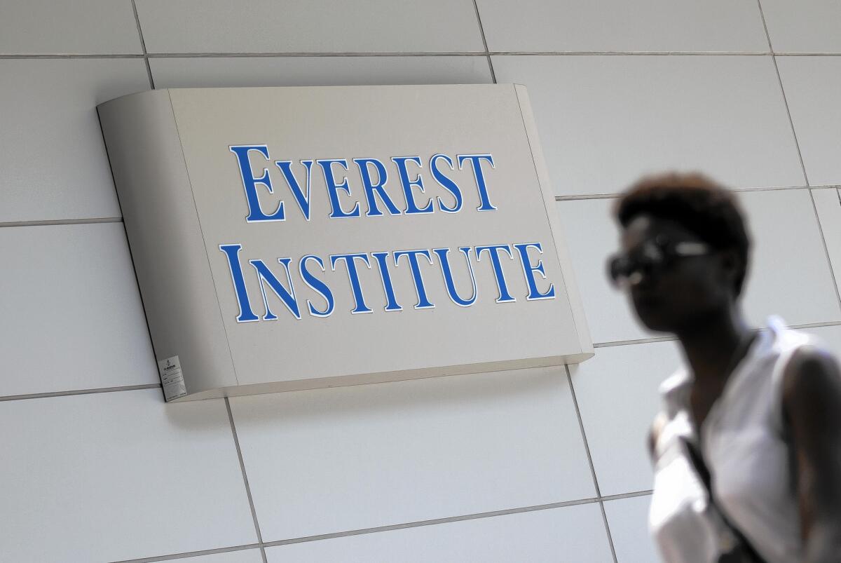 Corinthian Colleges, which operates campuses under the Everest, Heald and WyoTech brands, is being sued by the U.S. Consumer Financial Protection Bureau for what it calls an “illegal predatory lending scheme.” Above, Everest Institute in Silver Spring, Md.