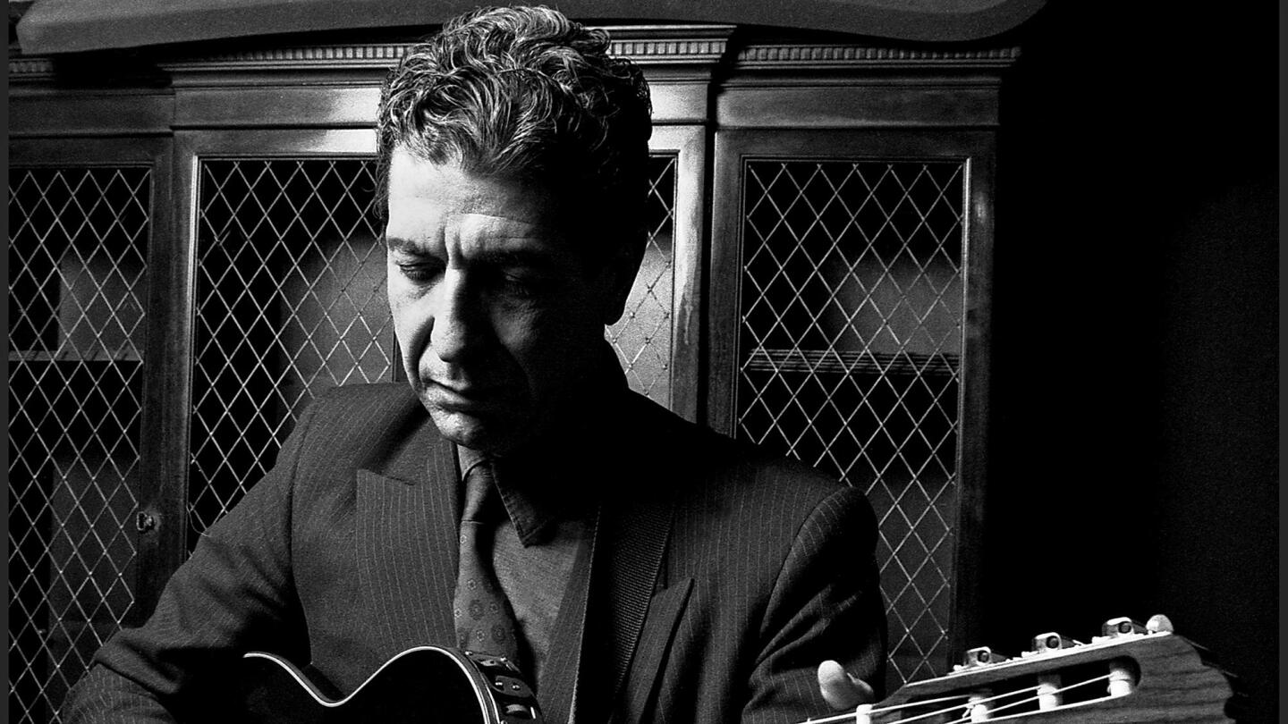 Leonard Cohen, Canadian poet and singer-songwriter, plays some of his songs in a small recording studio in lower Manhattan in the mid-1980s.