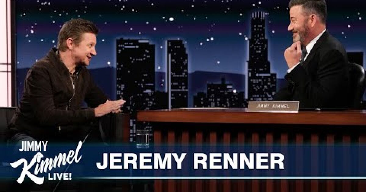 Jeremy Renner dances on ‘Kimmel’ stage before detailing near-fatal snowplow accident