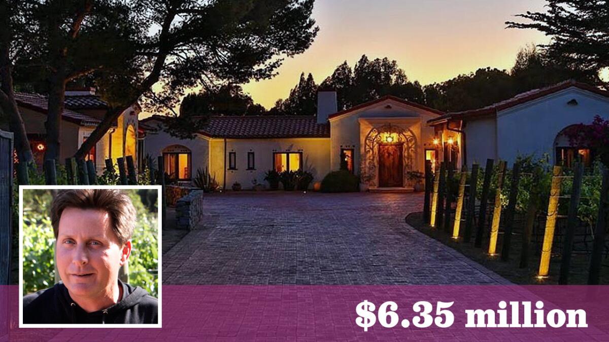 Actor Emilio Estevez has sold his micro-compound with a vineyard in Malibu's Point Dume area for $6.35 million.