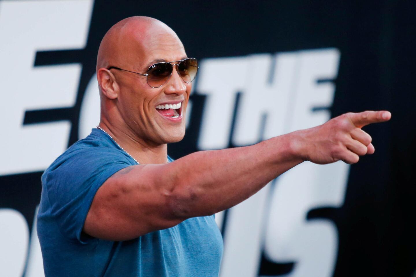 Dwayne Johnson attends 'The Fate Of The Furious' New York premiere at Radio City Music Hall in New York