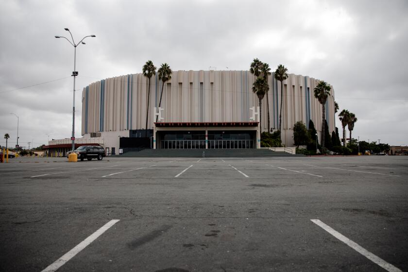 The Pechanga Arena at the Midway District seen on Monday, Oct.11, 2021. The city plans to lease the 48-acre lot.
