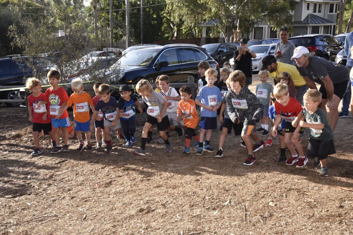 Boys 4 to 6 racers at the starting line in 2019.