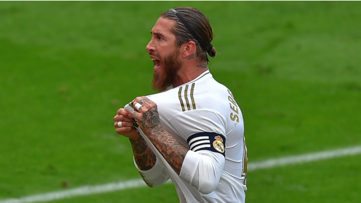 El defensor del Real Madrid Sergio Ramos