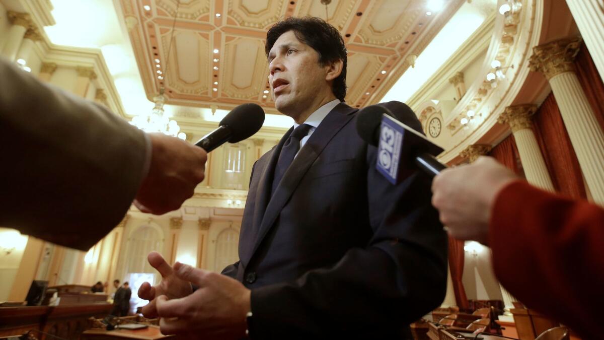 State Senate leader Kevin de León has focused his candidacy on generational change and keeping a more aggressive posture against the policies of President Trump than U.S. Sen. Dianne Feinstein.
