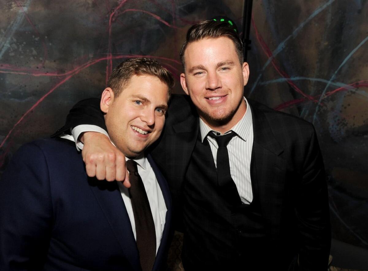 Jonah Hill, left, and Channing Tatum at the premiere of "22 Jump Street."