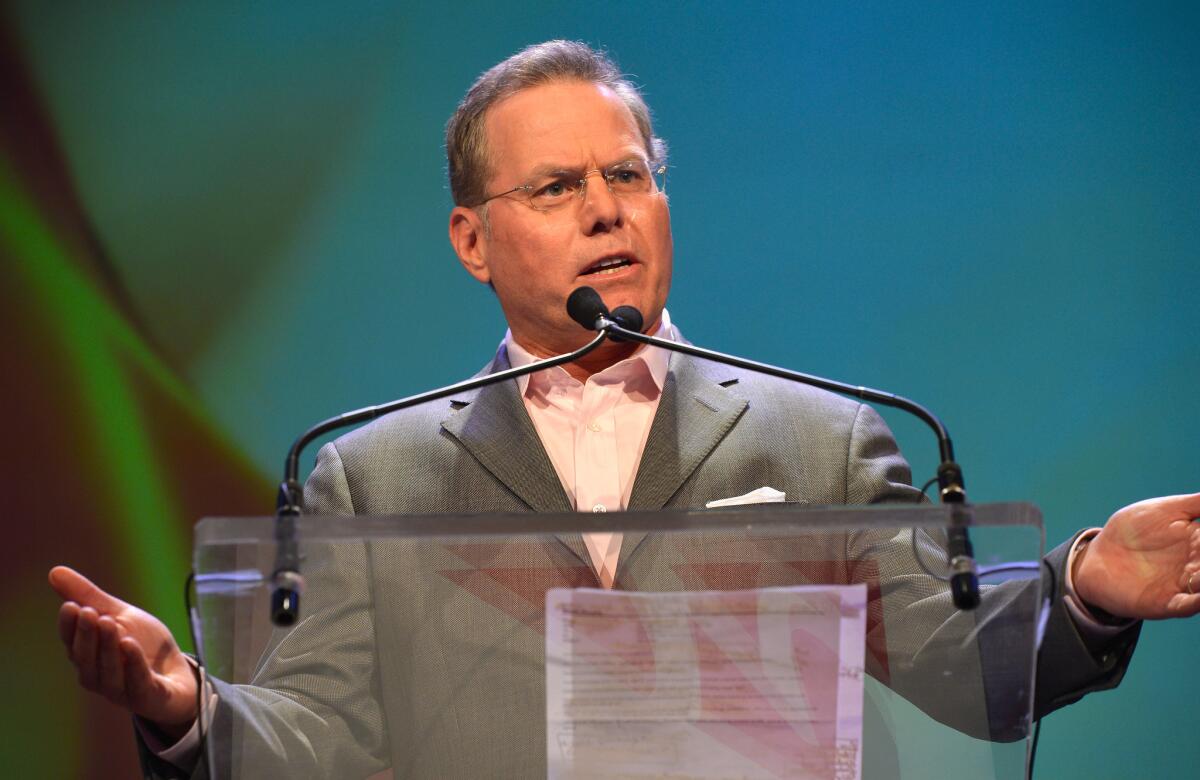 David Zaslav, Discovery Communications chief executive, received a compensation package in 2013 of $33.3 million. He's seen here a 2013 leadership conference in New York.
