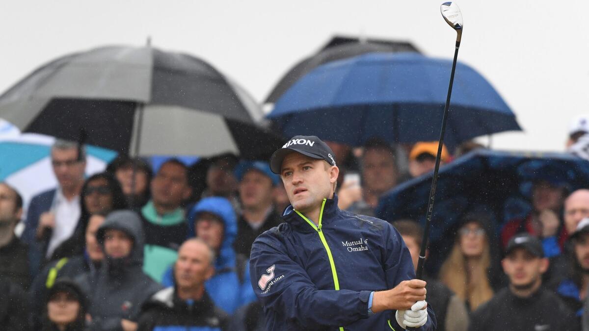 Scotland's Russell Knox plays from the fifth tee during the second round of the British Open on July 20.