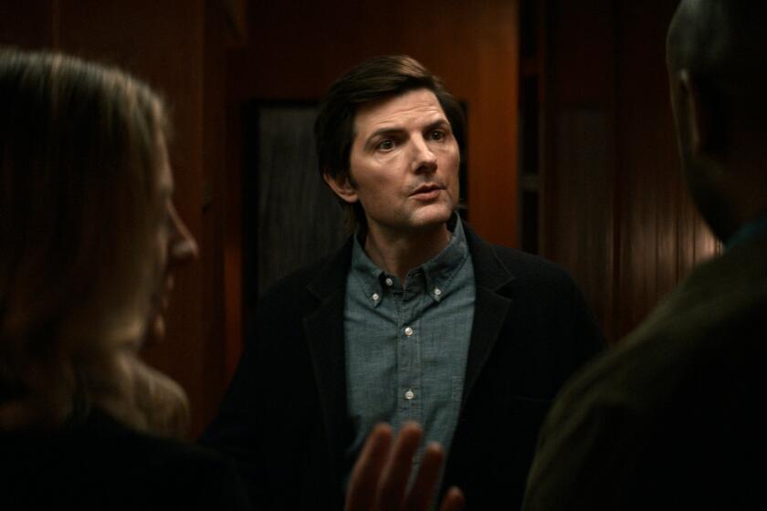 Adam Scott in episode 9, the season one finale of "Severance," now streaming on Apple TV+.