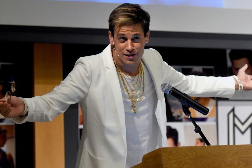 Milo Yiannopoulos speaks at the University of Colorado in Boulder in January.
