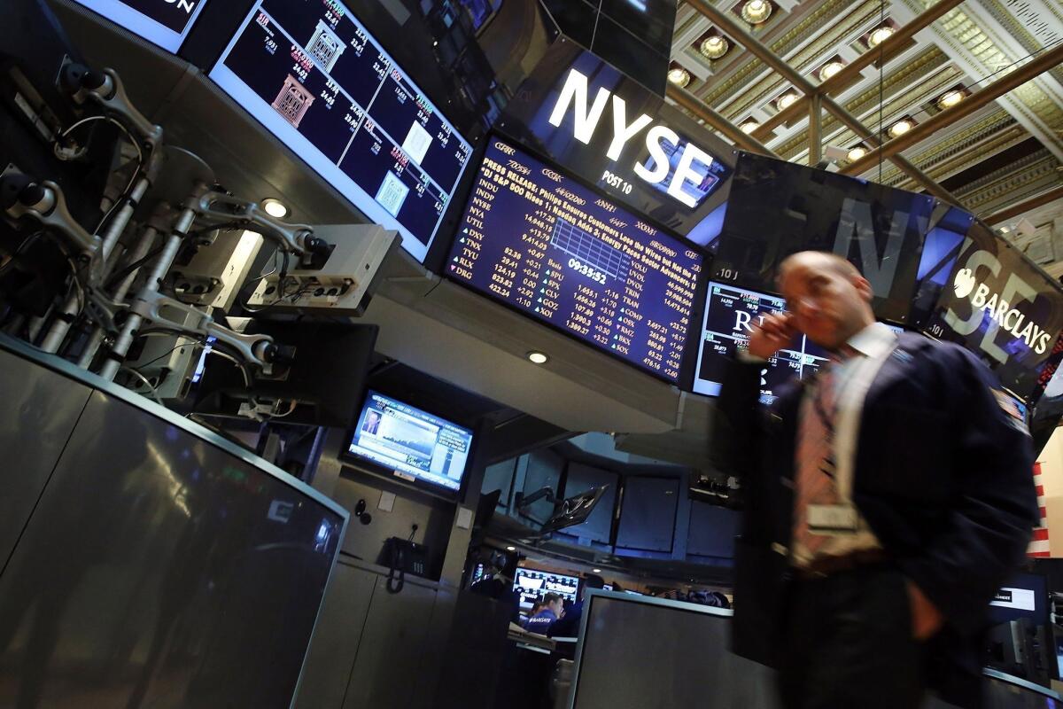 A trader on the floor of the New York Stock Exchange this month.