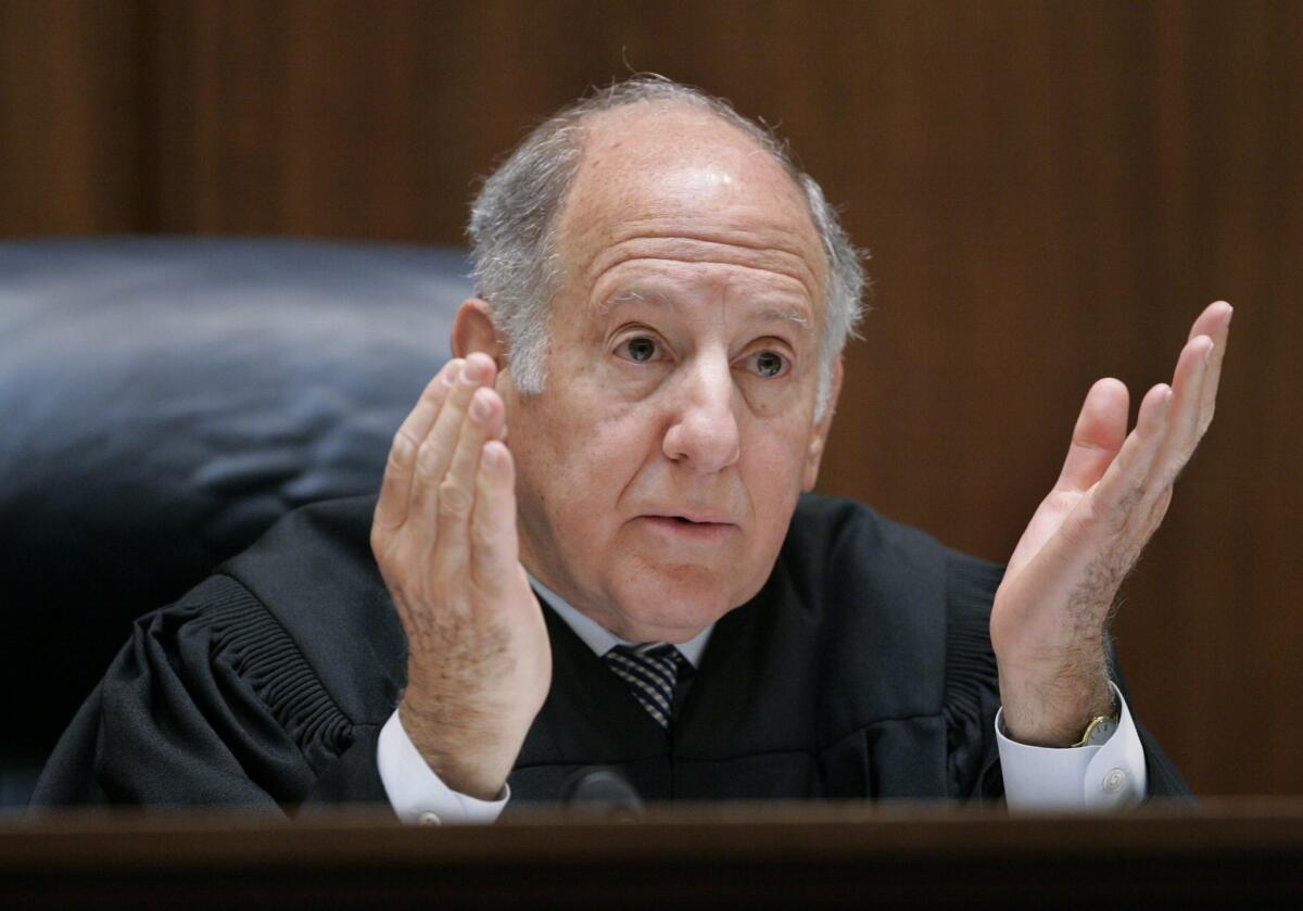 California Supreme Court Chief Justice Ronald M. George during a March 4, 2008, hearing on the state's original same-sex marriage ban.