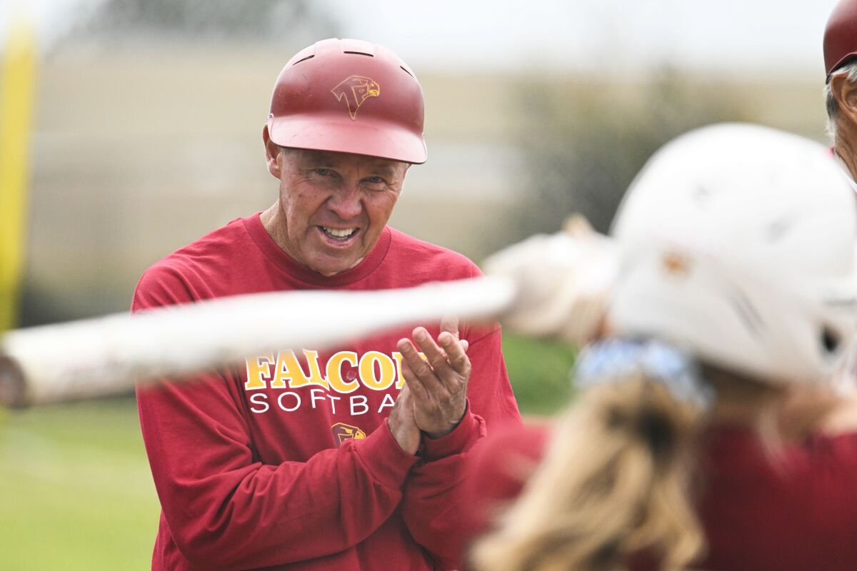 Torrey Pines' Jon Moore coaches his team before Wednesday's win over San Marcos.