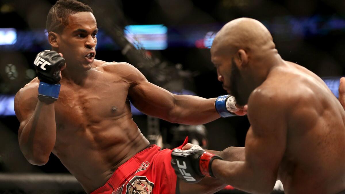 Lorenz Larkin, left, in action against John Howard during UFC Fight Night Boston in 2015.