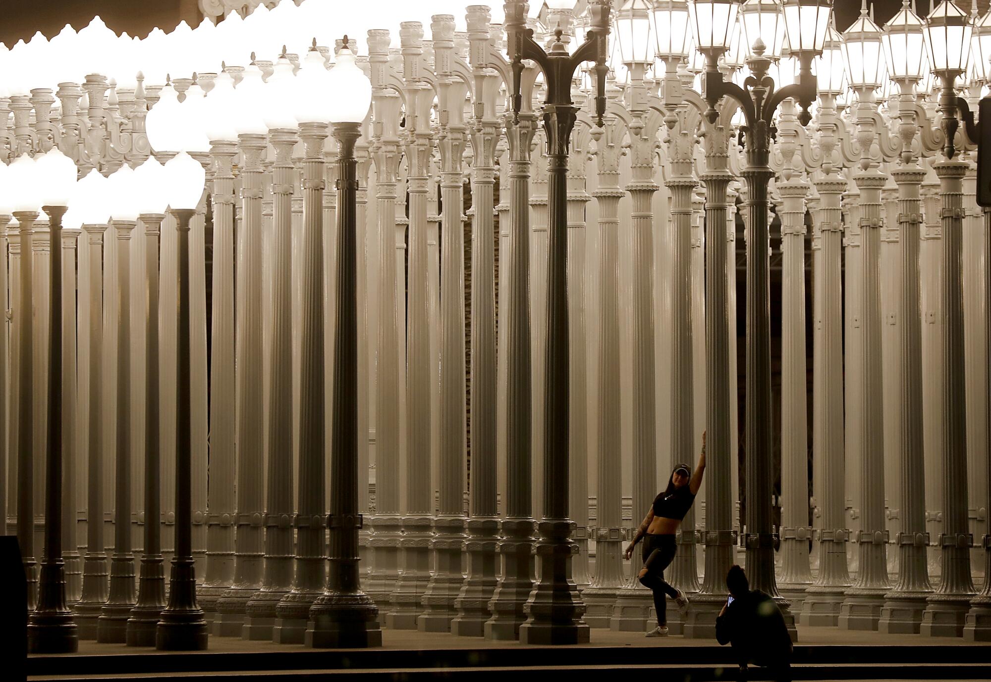 Urban Light sculpture at the Los Angeles County of Museum of Art