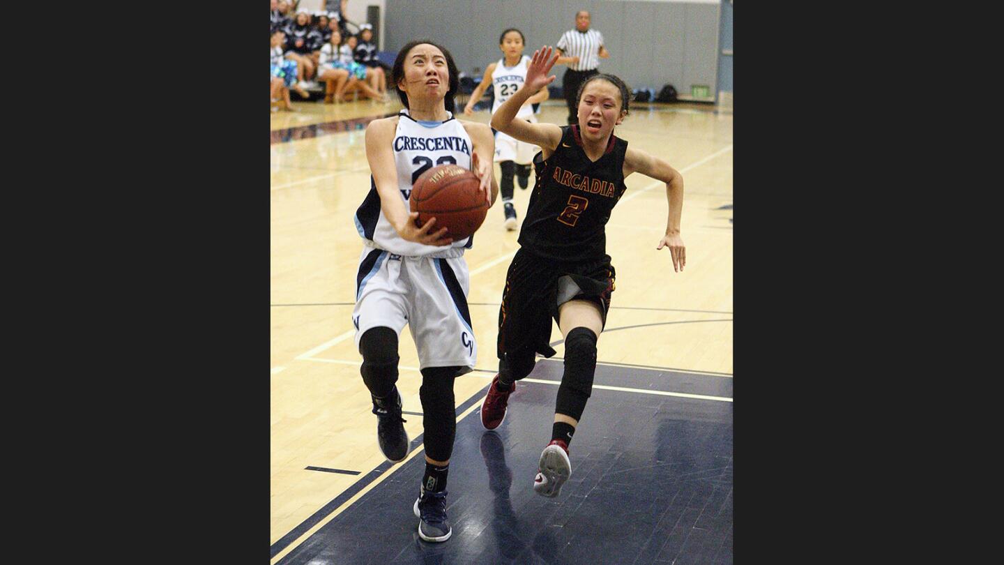 Photo Gallery: Crescenta Valley girls' basketball beats Arcadia and wins Pacific League