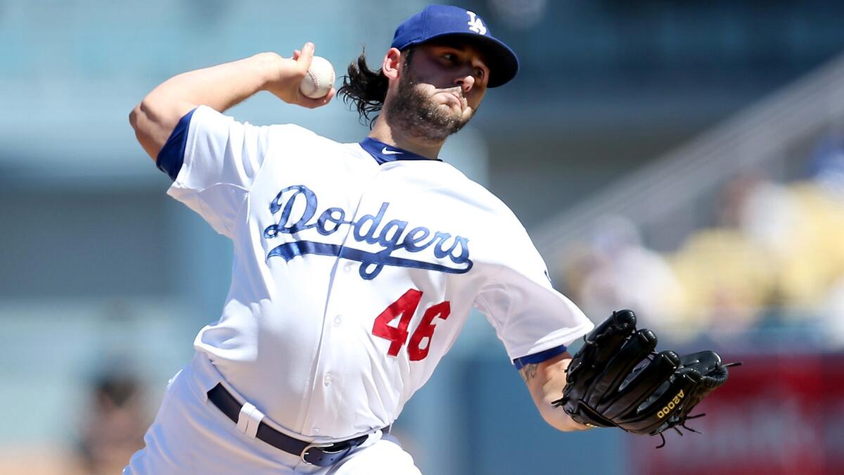 Starter Mike Bolsinger, who is vying for a spot on the Dodgers' postseason roster, lasted 4 1/3 innings and gave up all four runs in a loss to the Pirates on Sunday.