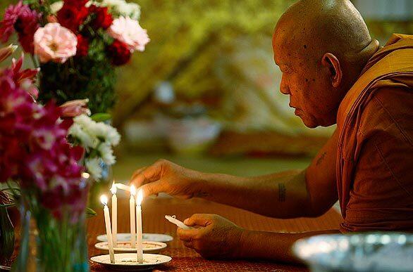 Khoeun Pang, 70, is the head monk of Long Beachs oldest Cambodian Buddhist temple. Six of the temple's seven current monks are at odds with the temple's board over the temple's administration.