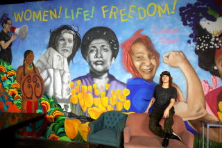 Soma Snakeoil, Executive Director and Co-founder of The Sidewalk Project, sits inside her facility.