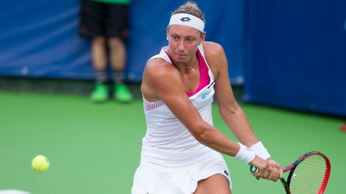 Yanina Wickmayer plays women's singles and doubles for the Orange County Breakers, who play the San Diego Aviators for the World Team Tennis title Saturday night in Carlsbad.