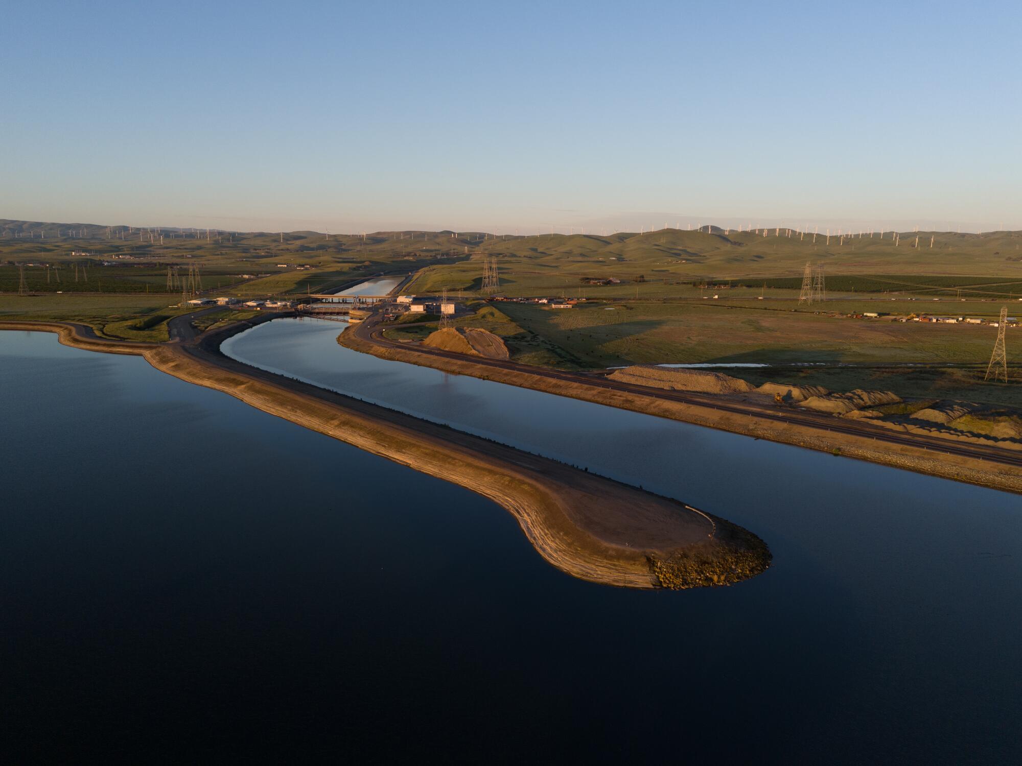 The Clifton Court Forebay inlet to the John E. Skinner Delta Fish Protective Facility, near Byron.