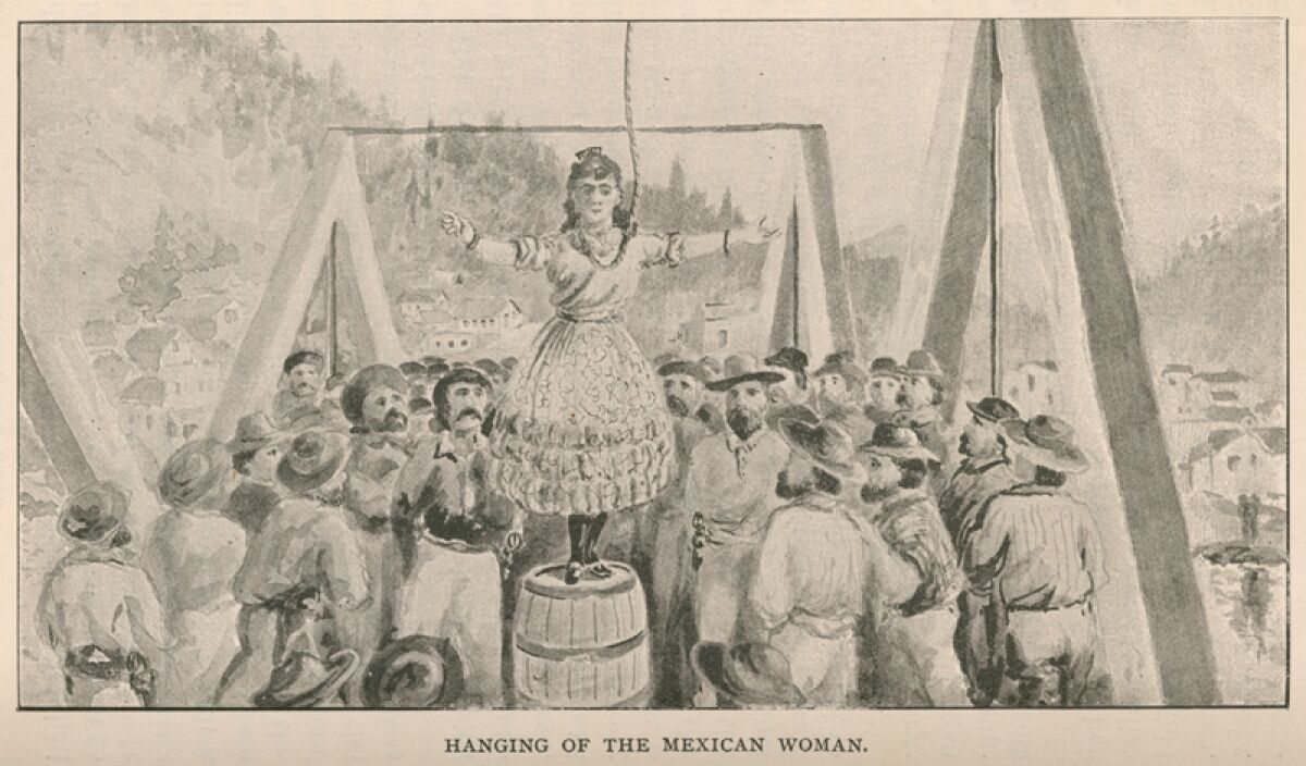 A depiction of the hanging of Josefa