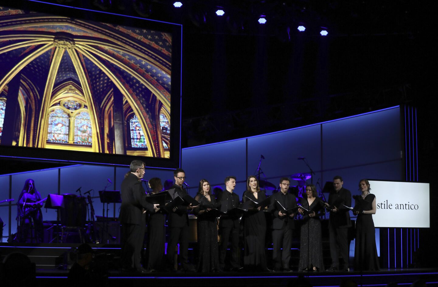 Stile Antico performs at the 60th Grammy Awards pre-telecast show.