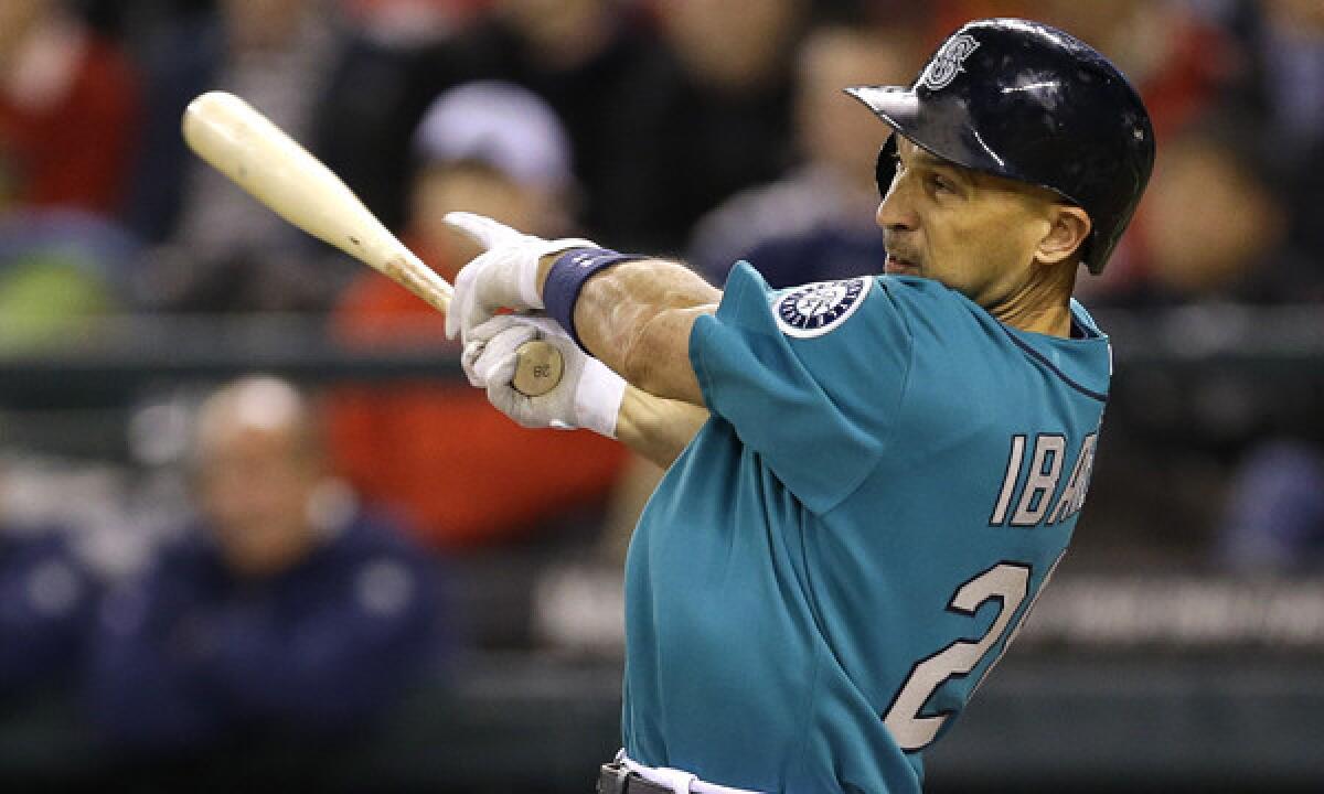 The Angels are working on a possible deal to sign former Seattle Mariners designated hitter Raul Ibanez.