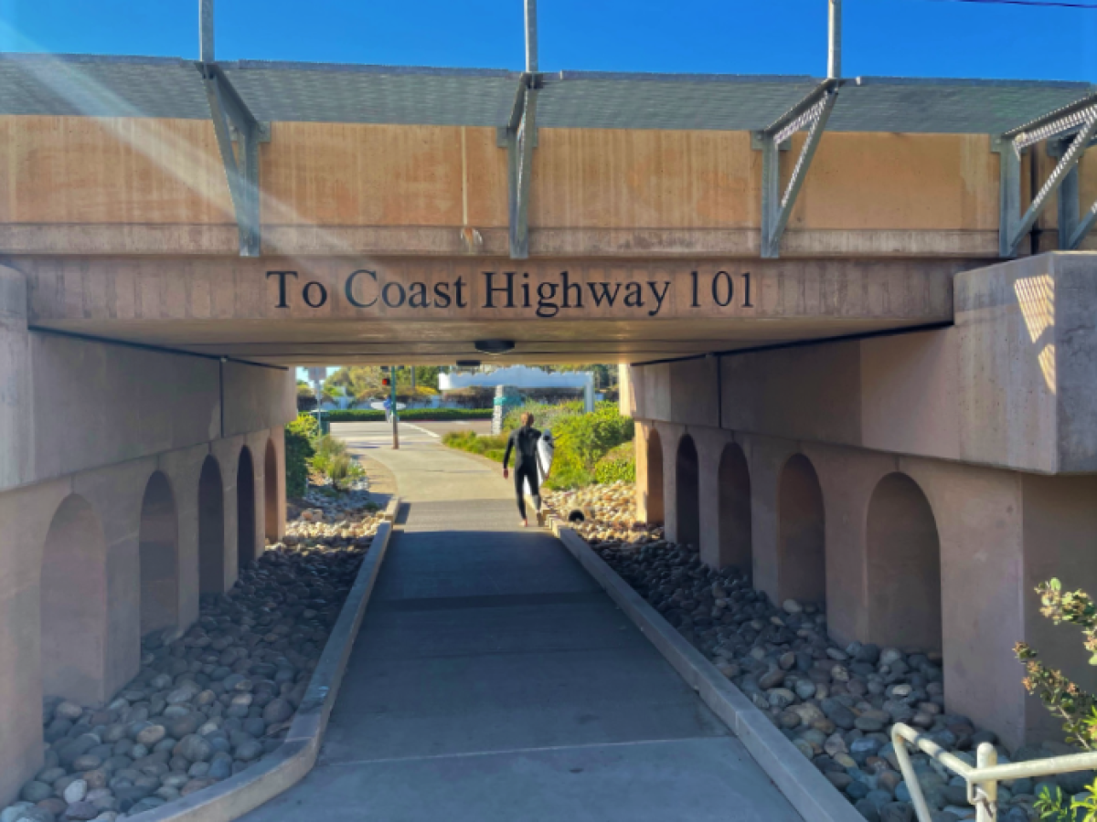 Railroad underpass in Encinitas.
