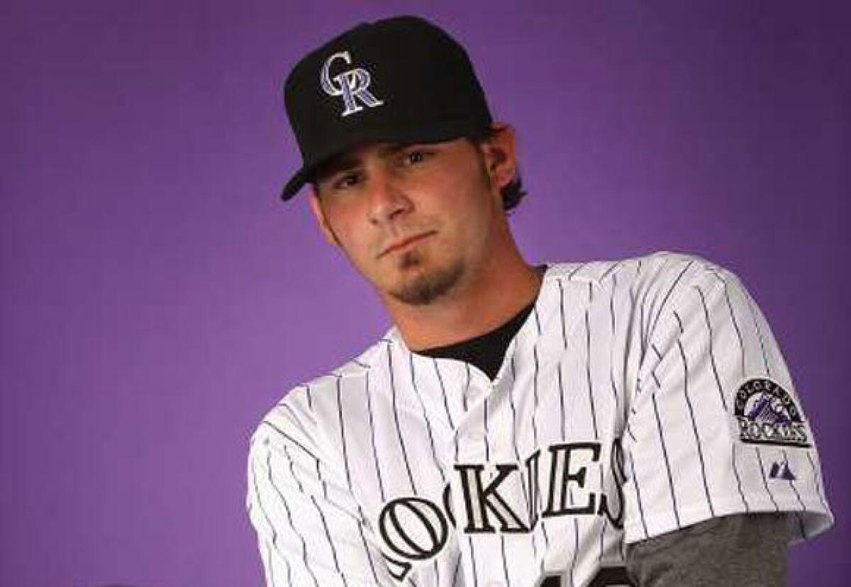 Brandon Wood during media day on Feb. 28 with the Colorado Rockies.