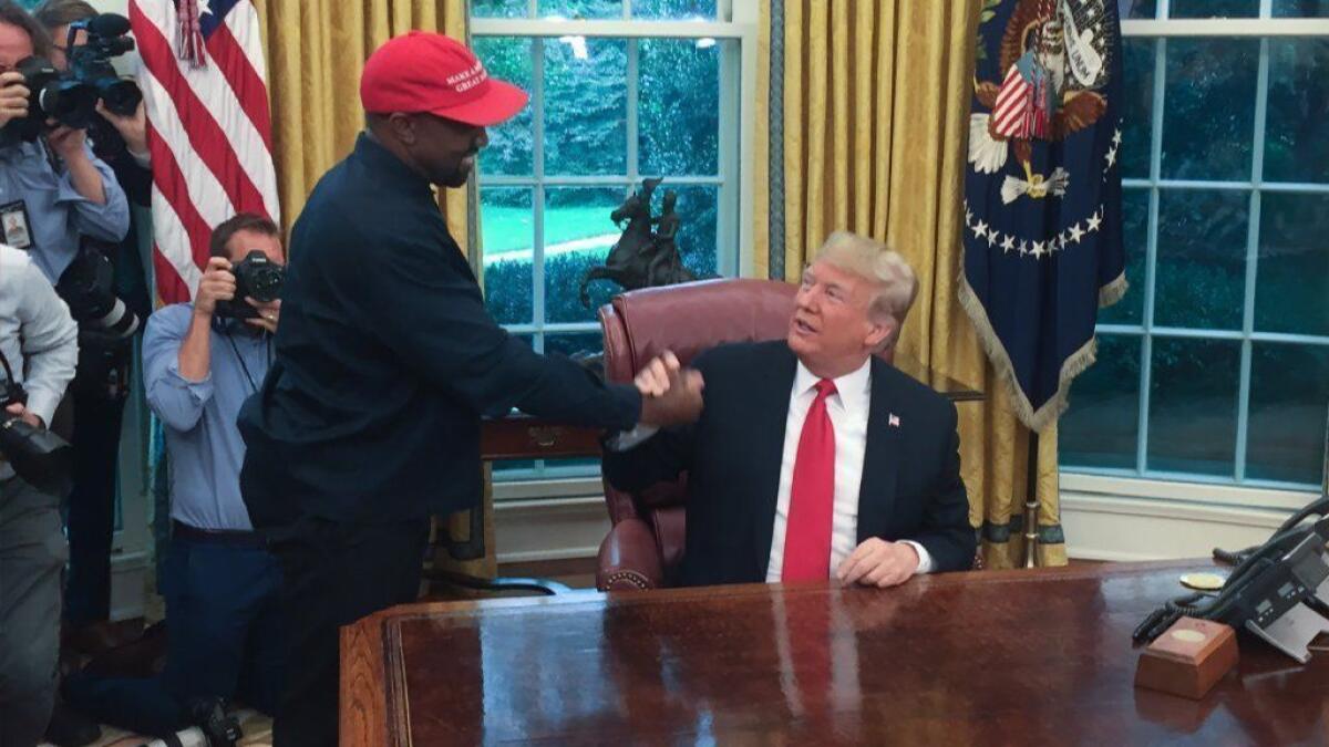 President Trump meets with Kanye West at the White House on Oct. 11.