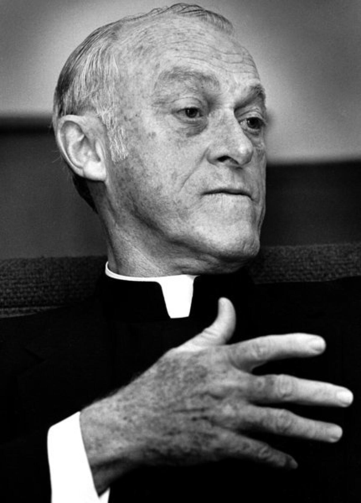 Msgr. Benjamin Hawkes in 1982. He died in 1985, shortly after the new archbishop, Roger Mahony, stripped him of the power to carry out financial transactions over $100,000.