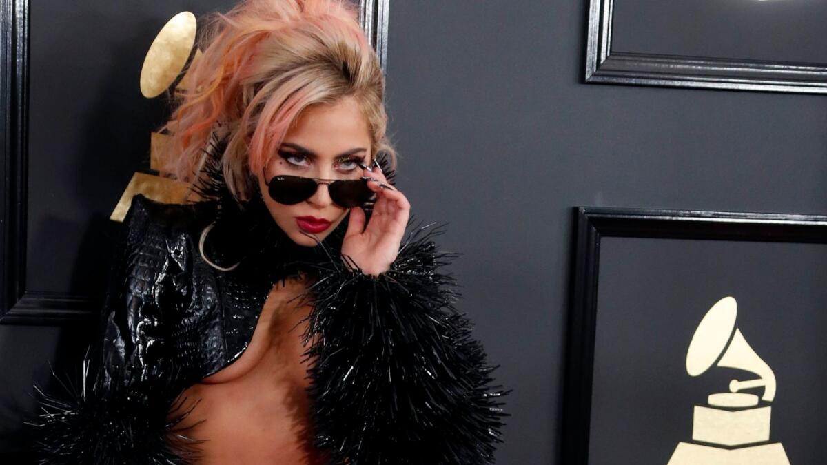 Lady Gaga appears at the 59th Grammy Awards in Los Angeles in February.